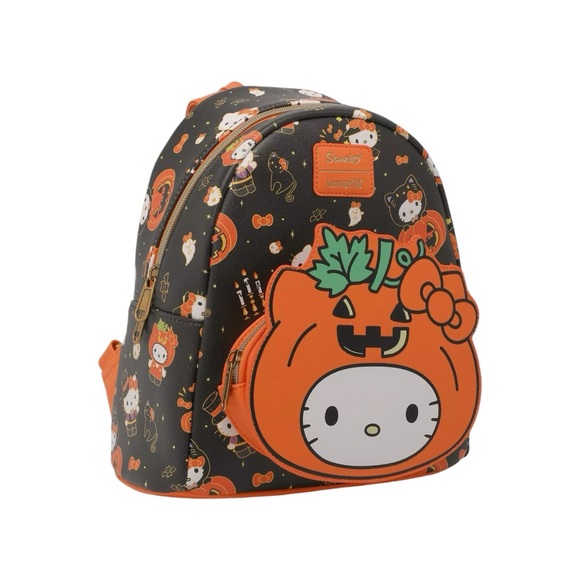 NEW Loungefly Sanrio Hello Kitty Pumpkin Halloween Mini Backpack - Picture 2 of 6